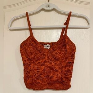 Urban Outfitters burnt orange lace bustier top​